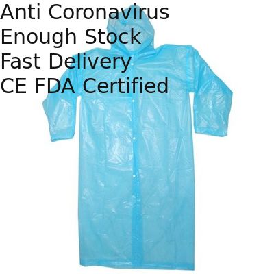 China Beschikbare Plastic de Regenponcho's van Laboratoriumlagen met Kap/Knopen leverancier